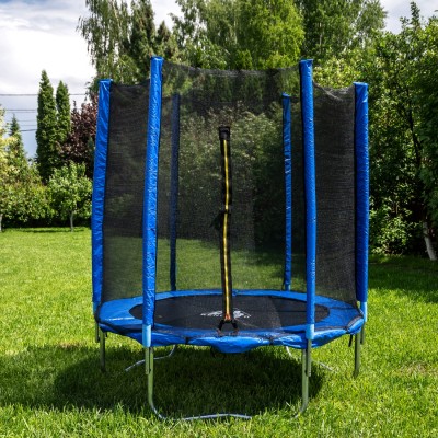 Батут DFC Trampoline Fitness с сеткой 16ft, синий